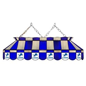 Imperial Detroit Lions Licensed 40-Inch Rectangular Stained Glass Billiard Table Light