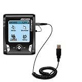 Coiled Power Hot Sync and Charge USB Data Cable w/ Tip Exchange for the Archos Gmini XS 202 - Gomadic Brand