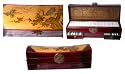Chinese Flowered Crane Leather Mah Jong Set