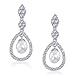 Bling Jewelry Bridal Pearl Drop Earrings Pave CZ title=