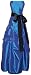 Strapless Taffeta Bridesmaid Prom Holiday Formal Gown Long Dress Junior Plus Size, 2X, Blue