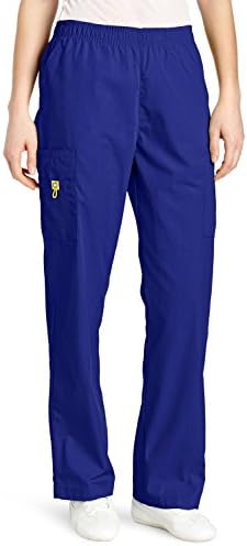 SincereWA Women's Scrubs Quebec Full Elastic Cargo Pant Galaxy Blue 5X-Large