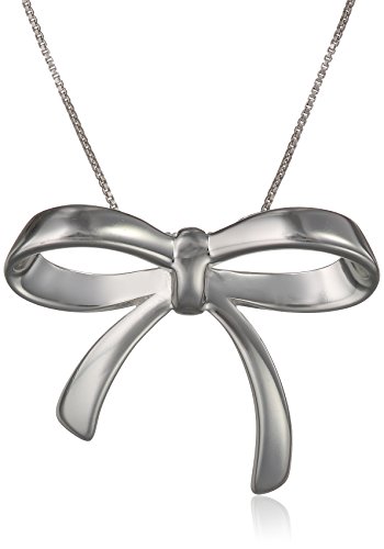Sterling Silver Bow Pendant Necklace, 18