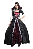 niceeshop(TM) Noble Renaissance Lady Adult Long Sleeve Queen Halloween Costume,Black