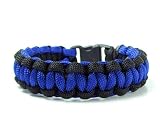 "Thin Blue Line" Paracord Survival Bracelet, large, by Perpetual Revolution