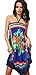 Honeystore Women's Boho Sunflower Print Summer Hawaiian Beach Casual Dress Royal Blue M
