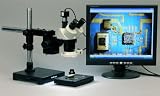 Trinocular 20X-40X Stereo Microscope Boom Mount +Camera