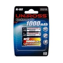 Uniross AAA 1000mAh (4)Rechargeable Battery Ni-Mh