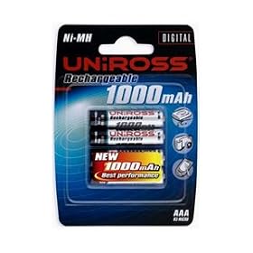 Uniross AAA 1000mAh (4)Rechargeable Battery Ni-Mh