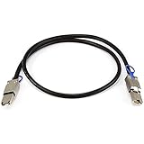 Monoprice 1m 28AWG External Mini SAS 26-Pin SFF-8088 Male to Mini SAS 26-Pin SFF-8088 Male Cable, Black (108184)