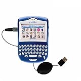Retractable USB Cable for the Blackberry 7230 with Power Hot Sync and Charge capabilities - Gomadic Brand w/ TipExchange Technology