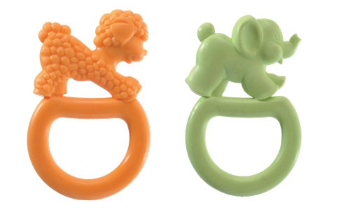 Vulli Vanilla Flavored Ring Teether, 2 Pack,Colors May Vary