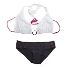 Clearance Speedo Ladies/Womens Swim Wear Bikini Top & Briefs Set (Black White)