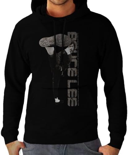 Wellcoda | Bruce Lee Immortal Master Dragon Kick Men Hoodie NEW Black S