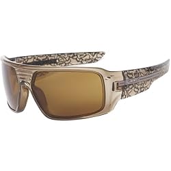 Fox Racing The Study Men's Sportswear Sunglasses w/ Free B&F Heart Sticker Bundle - Brown Smoke Head Print/Tungsten Iridium