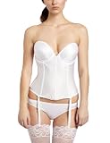Carnival Womens Backless Satin Longline Bra, White, 34C photo