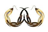 PHRYNE Earrings - Extra Large - Neo Victorian Gothic Jewelry - Femme Fatale - 24K Gold Plated - Antiqued Copper Filigrees and Industrial Brass Screws