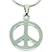 JUICY ACCESSORIES BY JUICY SKIN CARE Stainless Steel Pendant, Hippie Peace Sign Love Pendant Necklace 18”