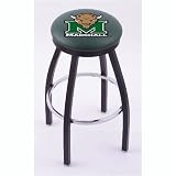 Marshall Thundering Herd 30 Single-ring Swivel Bar Stool with Chrome Accent Ring