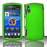 Cool Neon Green Premium Design Rubberized Feel Protector Hard Cover Case for Sony Ericsson Xperia Play  AT T VERIZON 
