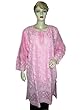 Tunics- Baby Pink Embroidered Cotton Designer Kurti Kurta Top XXL