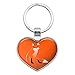 Stylish Red Foxy Fox Heart Love Metal Keychain Key Chain Ring