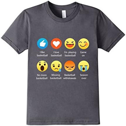 Kids I LOVE Basketball Emoji Tee Shirt 12 Asphalt