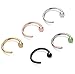 Jstyle 18G 5 Pcs a Set 316L Stainless Steel Nose Rings Hoop Nose Piercing Body Jewelry 8mm