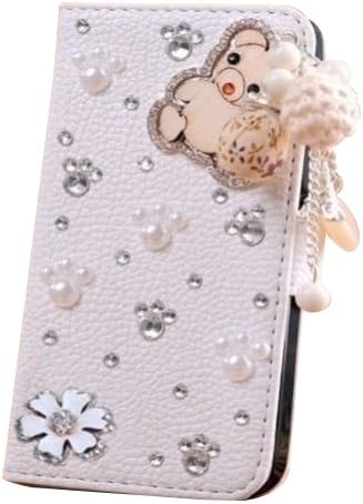 3D Bling Bear Design PU Leather Flip Case Cover Protector for LG G Vista VS880