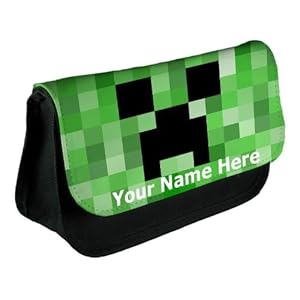 Personalised Pencil Case Personalised Minecraft Creeper Pencil Case Make Up Bag Cutch Bag Black Special Discount