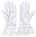 Simplicity Lace Floral Short Tulle Bridal Gloves for Dress, Driving, Wedding