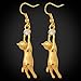 U7 Cute Cat Ear Jewelry Women 18K Gold/Platinum Plated Drop Earrings With Rhinestone