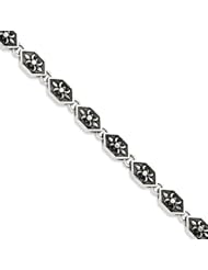 Sterling Silver Antiqued Gothic Bracelet - 8.5 Inch