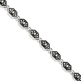 Sterling Silver Antiqued Gothic Bracelet - 8.5 Inch