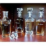 Liquor Decanters - Four Glass Bottle Set