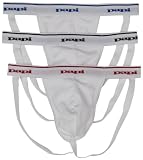 Papi Men's 3-Pack Cotton Jockstrap In White