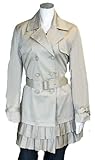 IMAGE OF Double Breasted Belted Trenchcoat Ruffled Bottom (Large)