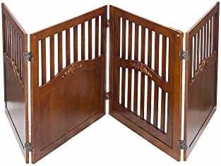 Lady 4 Panels Convertible Dog Gate with One Walk Through Panel - 24 Inch