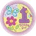 Hugs and Stitches Girl's 1st Birthday Lunch Plates 8ct