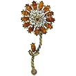 Vintage Gold Plated Stemmed Flower Brooches & Pins