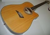 Kona Thin Body Acoustic/Electric Guitar – Natural (K2), 3 Band Eq