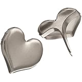 Creative Impressions Metal Paper Fasteners 50/Package, Silver Hearts