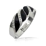 Ethnic Floral Design Wood Tone Resin Bangle Bracelet