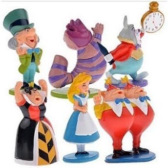Generic Alice in Wonderland cute Mini Figures - Pack of 6 by Romance Tales