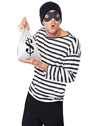 Apparel: Smiffys Bank Robber Kit, Black/White, One Size - RH Smith & Sons LTD