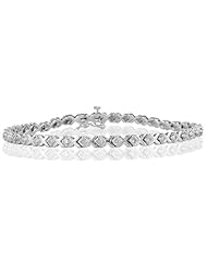 1 Carat Diamond X Bracelet in 14k White Gold