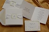 Sparkle Square Die-Cut with White Ribbon Wedding Invitations