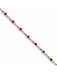 Genuine 14K Yellow Gold Diamond And Ruby Bracelet 5 Grams Of Gold 100% Satisfaction Guaranteed.