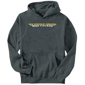 Hoodie Mens Dark Silver ” New Apostolic Christian who thinks ” Religions