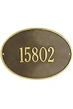 IMAGE OF Hawthorne One-Line Estate Wall Address Plaque estate/one line Bronze/Aq Brass